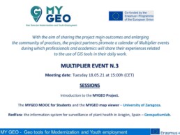 A report of the third MyGeo Multiplier Event: MyGeo Mooc for students, map viewer and RedFara